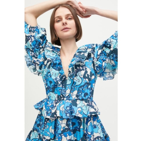 RHODE Valerie dress size M woodstock floral - Picture 3 of 12